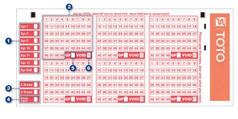 Placing TOTO bets using bet slips .